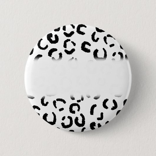 Schwarzweiss-Leopard-Druck-Muster Button (Vorderseite)