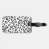 Schwarzweiss-Leopard-Druck-Muster Gepäckanhänger (Rückseite horizontal)