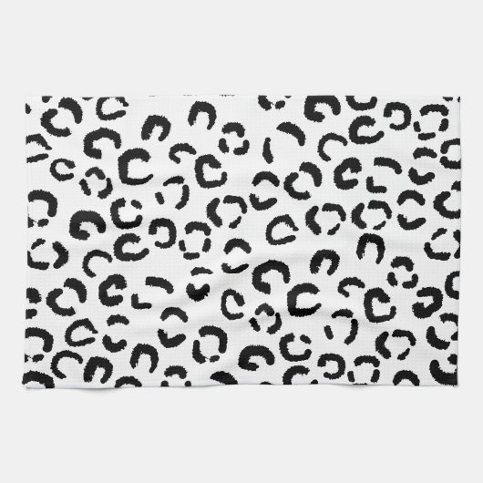 Schwarzweiss-Leopard-Druck-Muster Handtuch (Horizontal)