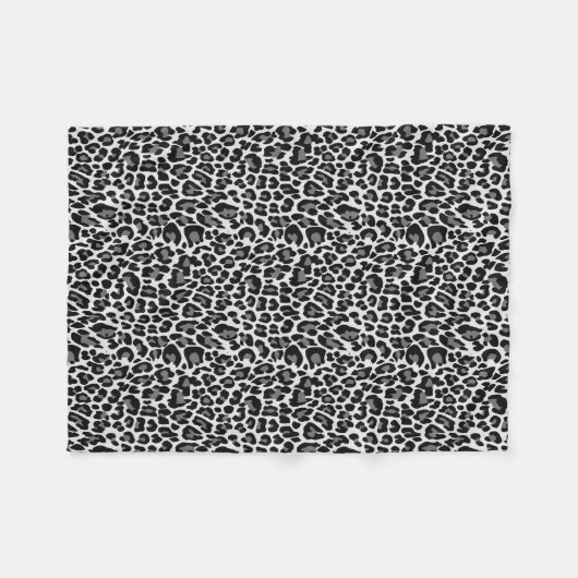 Schwarzweiss-Leopard-Haut-Druck Fleecedecke (Vorderseite (Horizontal))