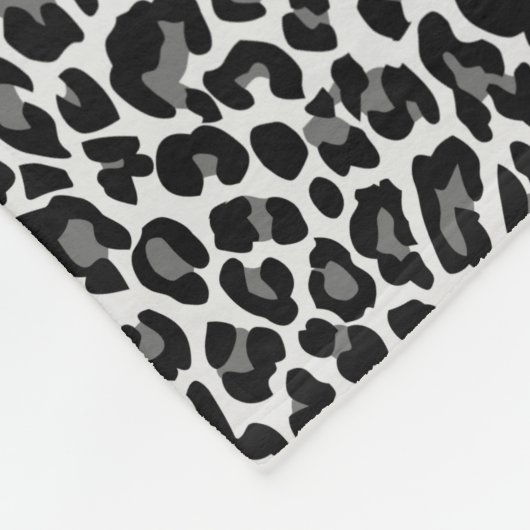 Schwarzweiss-Leopard-Haut-Druck Fleecedecke (Ecke)