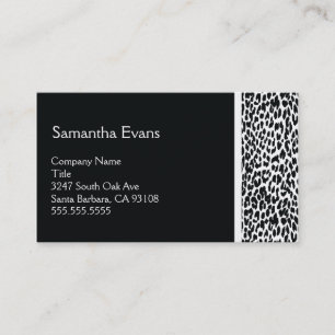Schwarzweiss-Leopard-Visitenkarte Visitenkarte