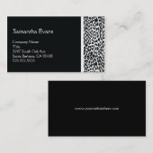 Schwarzweiss-Leopard-Visitenkarte Visitenkarte (Vorne/Hinten)