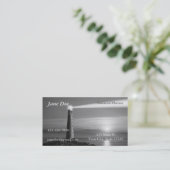 Schwarzweiss-Leuchtturm-Visitenkarte Visitenkarte (Stehend Vorderseite)