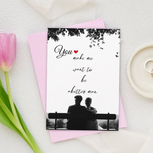 Schwarzweiß-Liebe-Foto-Urlaubskarte Dankeskarte