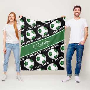 Schwarzweiß-Liebe-Fußball Fleecedecke