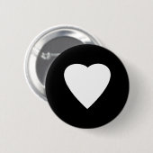 Schwarzweiss-Liebe-Herz-Entwurf Button (Vorne & Hinten)
