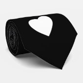 Schwarzweiss-Liebe-Herz-Entwurf Krawatte (Gerollt)