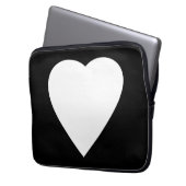 Schwarzweiss-Liebe-Herz-Entwurf Laptopschutzhülle (Vorderseite Links)