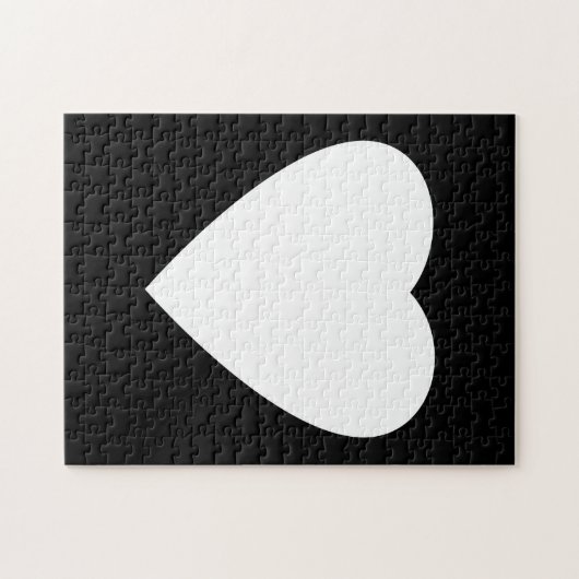 Schwarzweiss-Liebe-Herz-Entwurf Puzzle (Horizontal)