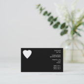 Schwarzweiss-Liebe-Herz-Entwurf Visitenkarte (Stehend Vorderseite)