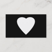 Schwarzweiss-Liebe-Herz-Entwurf Visitenkarte (Rückseite)