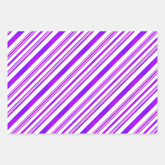 Schwarzweiß, lila und weiß, blau und weiß geschenkpapier set (Vorderseite 2)