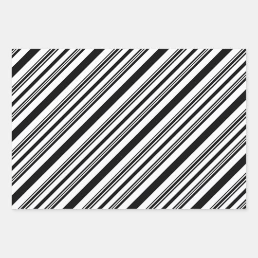 Schwarzweiß, lila und weiß, blau und weiß geschenkpapier set (Vorderseite)