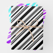 Schwarzweiß, lila und weiß, blau und weiß geschenkpapier set (Beispiel)