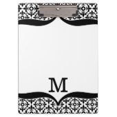 Schwarzweiss-Lilie mit Monogramm Klemmbrett (Vorderseite)