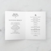 Schwarzweiß-Lilie-Monogramm-Hochzeit Programm (Innenseite)