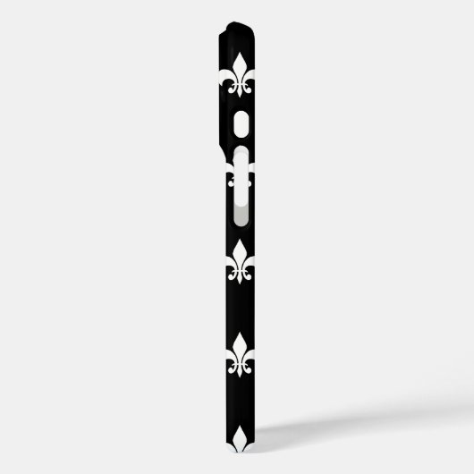 Schwarzweiß-Lilie-Muster Case-Mate iPhone Hülle (Rückseite / Links)