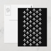 Schwarzweiß-Lilie-Muster Postkarte (Vorne/Hinten)