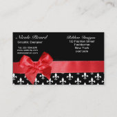 Schwarzweiss-Lilie u. rote Bandgraphik Visitenkarte (Rückseite)