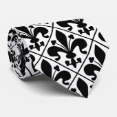 Schwarzweiss-Lilien-französischer Klassiker Krawatte (Gerollt)