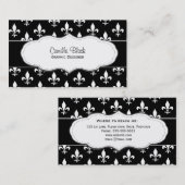 Schwarzweiss-Liliengeschäftskarten Visitenkarte (Vorne/Hinten)
