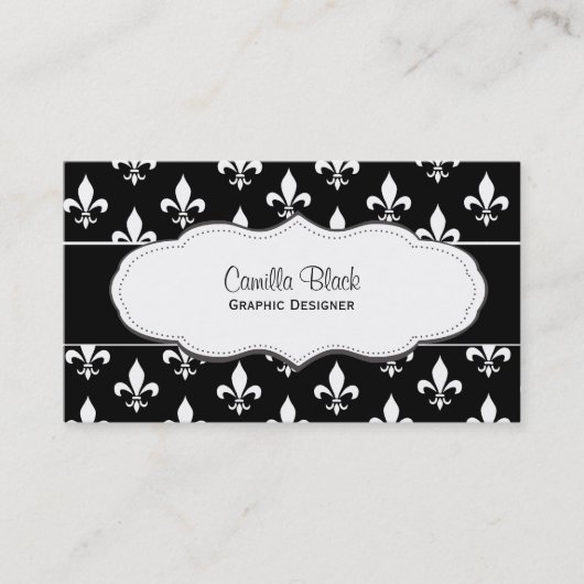 Schwarzweiss-Liliengeschäftskarten Visitenkarte (Vorderseite)