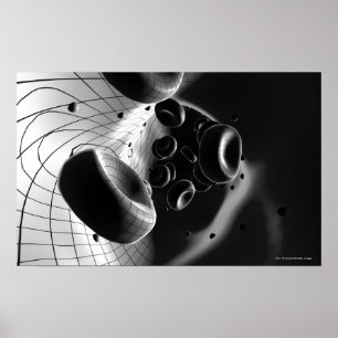 Schwarzweiss-lineare Wiedergabe der Blutzellen Poster