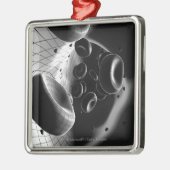 Schwarzweiss-lineare Wiedergabe der Blutzellen Silbernes Ornament (Links)