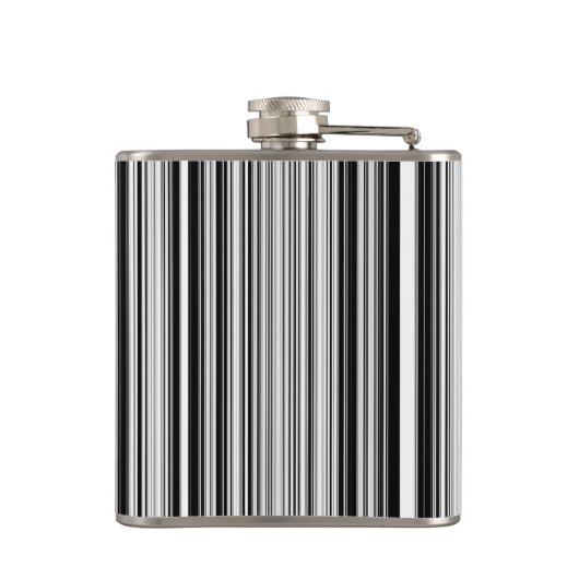 Schwarzweiss-Linien Flachmann (Rückseite)