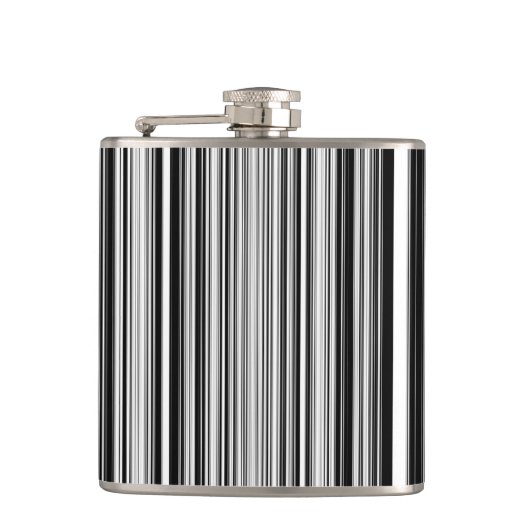 Schwarzweiss-Linien Flachmann (Vorderseite)