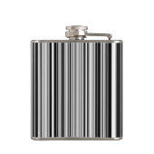 Schwarzweiss-Linien Flachmann (Rückseite)