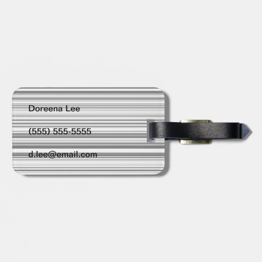 Schwarzweiss-Linien Gepäckanhänger (Rückseite horizontal)