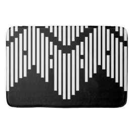Schwarzweiß-Linien gestapelt Badematte