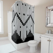 Schwarzweiß-Linien gestapelt Duschvorhang (Beispiel)