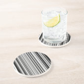 Schwarzweiss-Linien Getränkeuntersetzer (Seite)