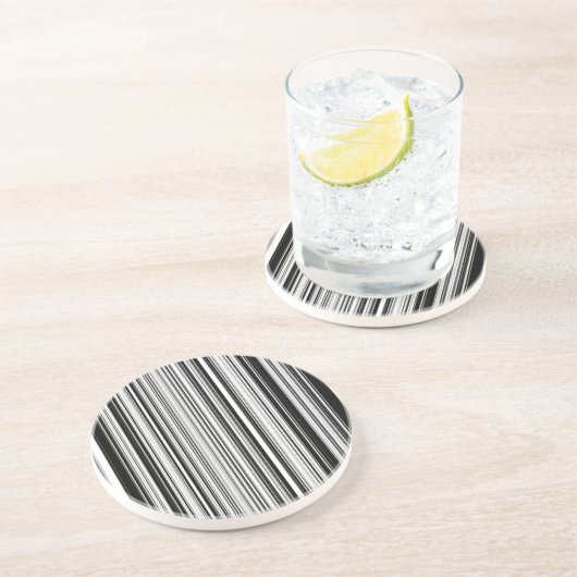 Schwarzweiss-Linien Getränkeuntersetzer (Seite)