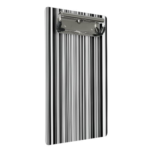 Schwarzweiss-Linien Mini Klemmbrett (Schrägansicht)