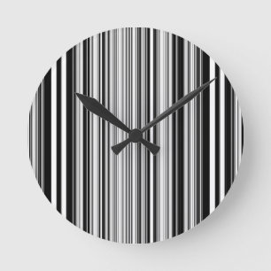 Schwarzweiss-Linien Runde Wanduhr