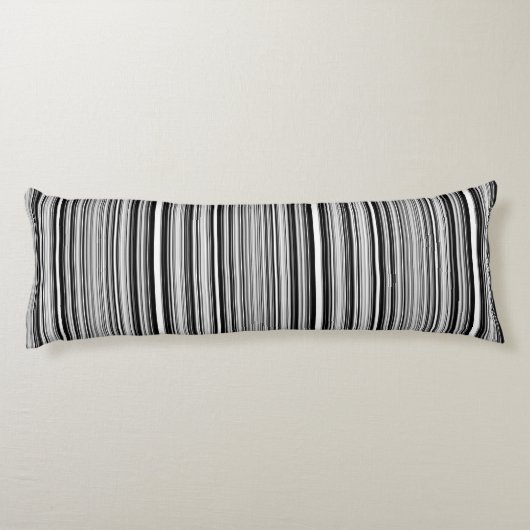 Schwarzweiss-Linien Seitenschläferkissen (Rückseite)