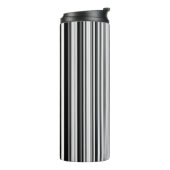 Schwarzweiss-Linien Thermosbecher (Nach links gedreht)