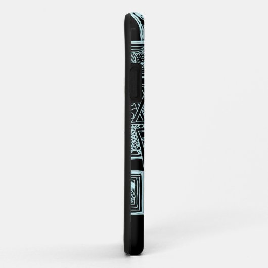 Schwarzweiß-Liniendesign Case-Mate iPhone Hülle (Hinten/Rechts)