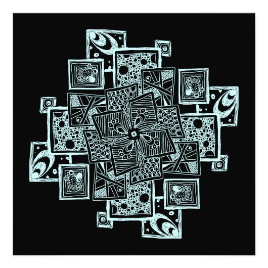 Schwarzweiß-Liniendesign Fotodruck (Vorne)