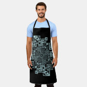 Schwarzweiß-Liniendesign Schürze (Getragen)