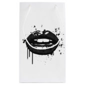 Schwarzweiss-Lippenschönheitsmake-upkußmode Kleine Geschenktüte (Rückseite)