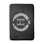 Schwarzweiss-Lorbeer-Kranz Badematte (Vorderseite Vertikal)