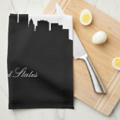 Schwarzweiss-Los Angeles-Skyline Handtuch (Viertel Falte)