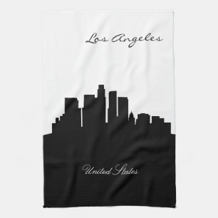 Schwarzweiss-Los Angeles-Skyline Handtuch