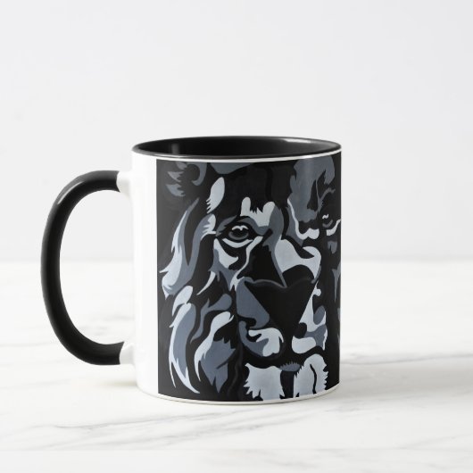 Schwarzweiss-Löwe Tasse (Links)
