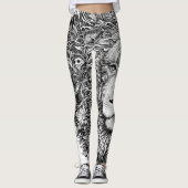 Schwarzweiss-Löwelinie Kunst-Leggings Leggings (Vorderseite)